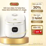 Nồi Cơm Điện Tử Tefal Rice Mate Mini RK515168 0.7L Begie - Bảo Hành 24 Tháng