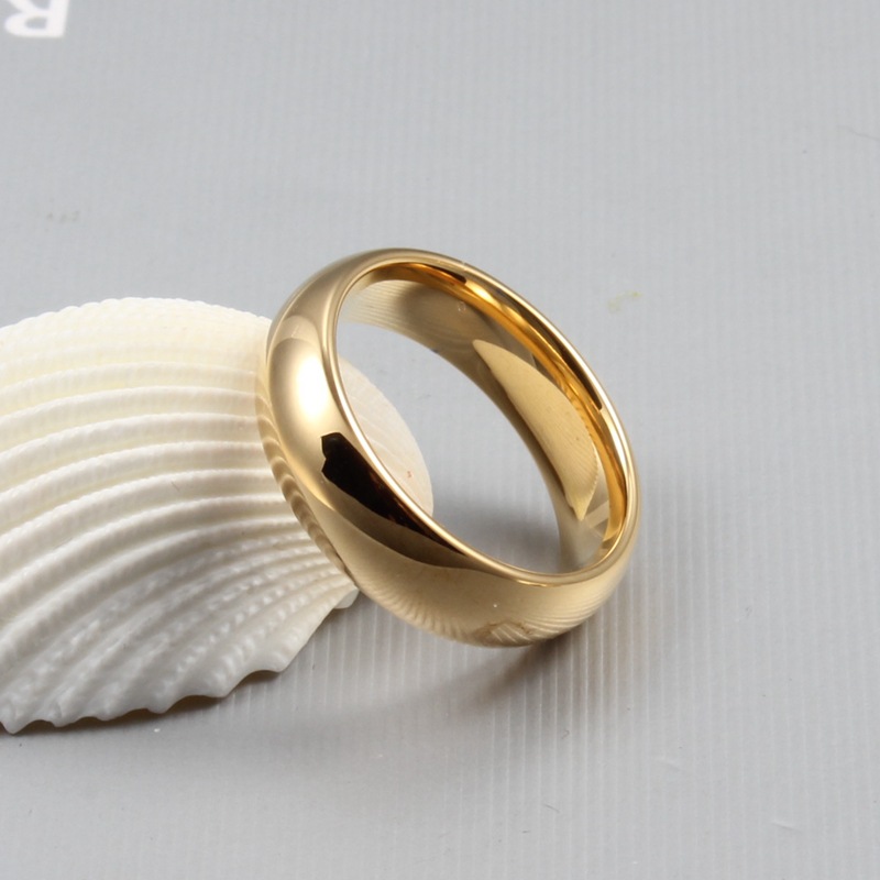 Nhẫn trơn vonfram mạ 18k vf01r07