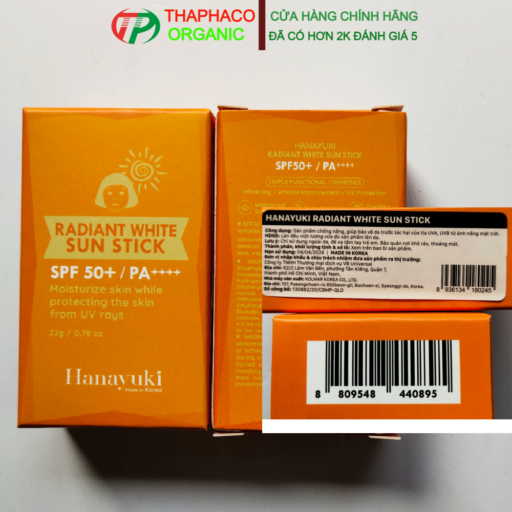 Sáp Chống Nắng Hanayuki - Hanayuki Radiant White Sun Stick - Kem Chống Nắng Hanayuki - Thanh Lăn Chống Nắng Hanayuki