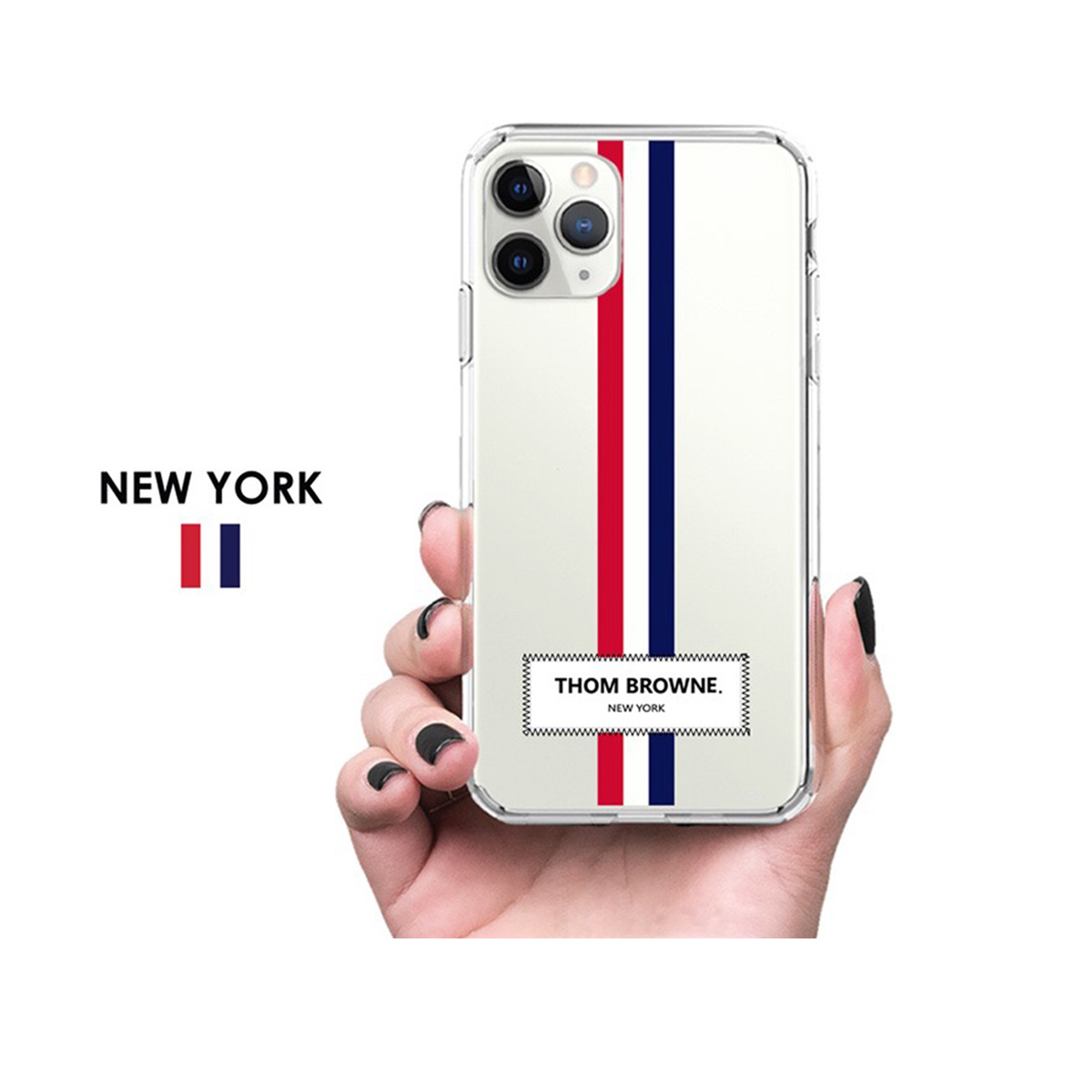 Ốp iPhone Chống Sốc Likgus Thom Browne New York Viền Dẻo Mặt Lưng PC
