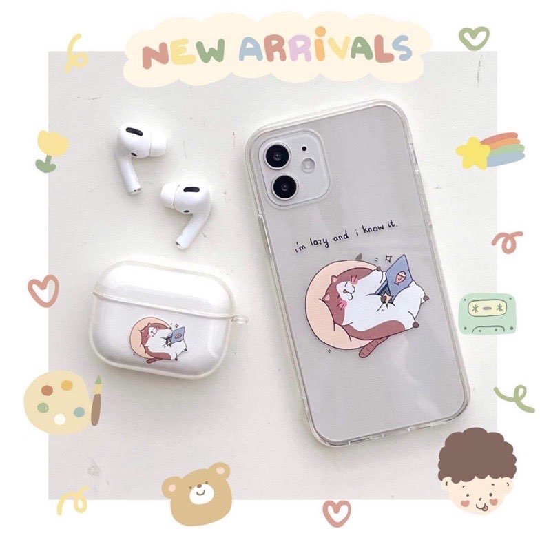 Ốp iphone full viền mèo lười