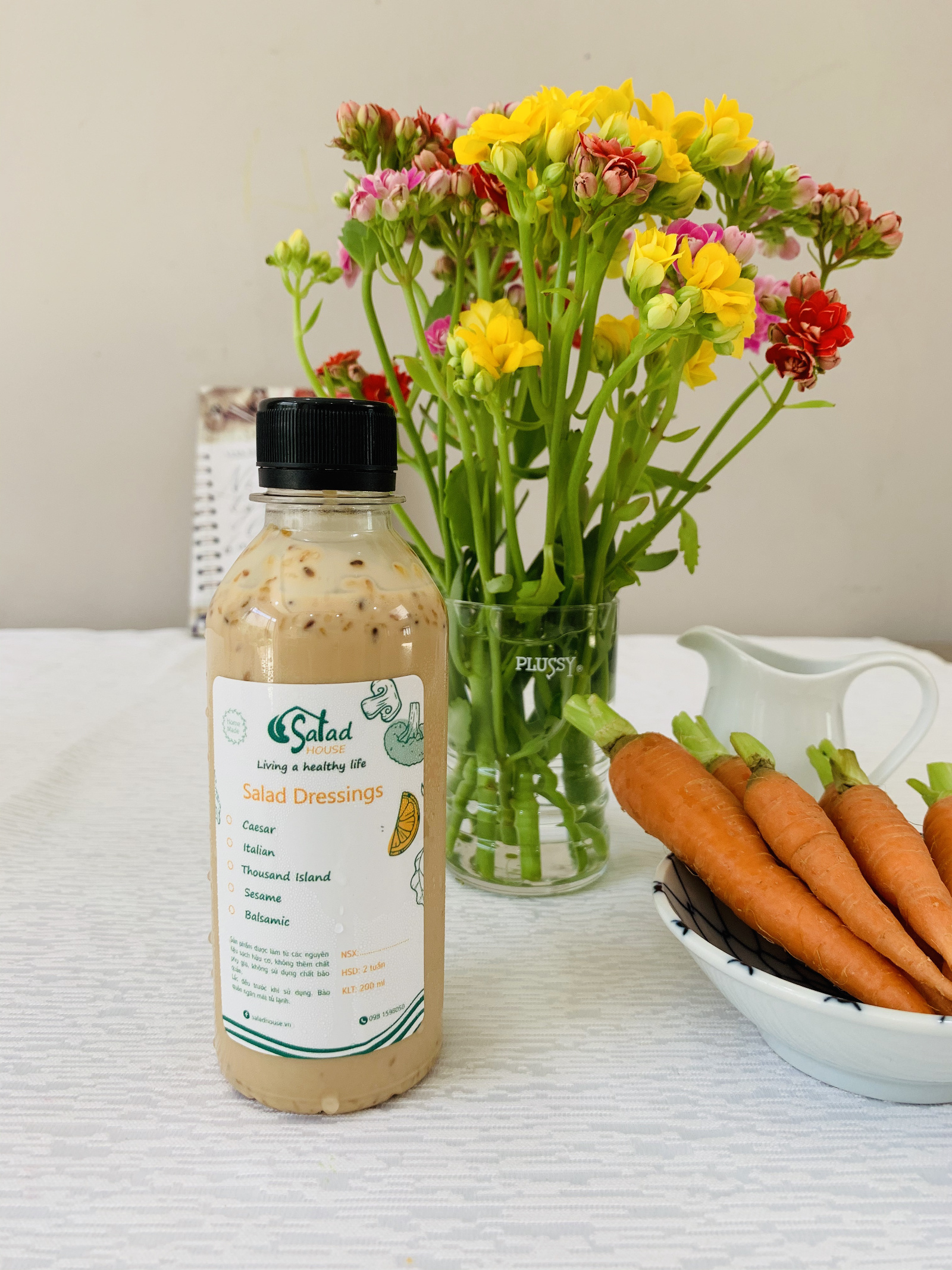 [Free Ship HCM] Sốt Salad Sesame (Mè rang), Homemade 100%, 1 chai 200ml, vị mè rang thơm lừng