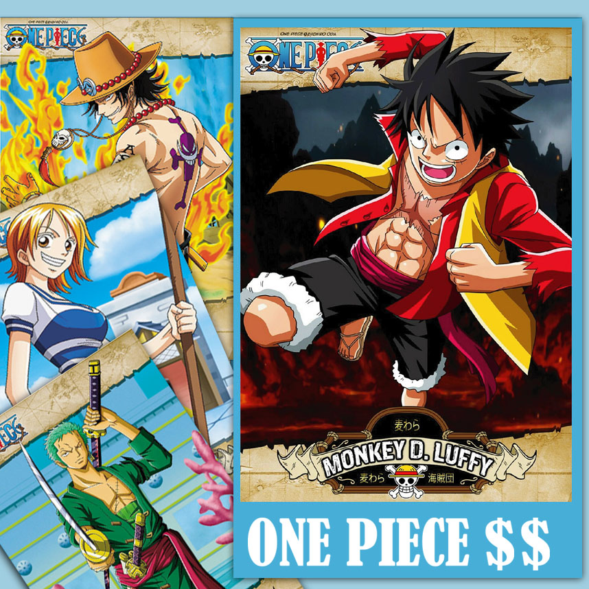 Bộ 30 thẻ nhân vật One Piece A5- Chất liệu giấy dày đẹp định lượng 160gsm