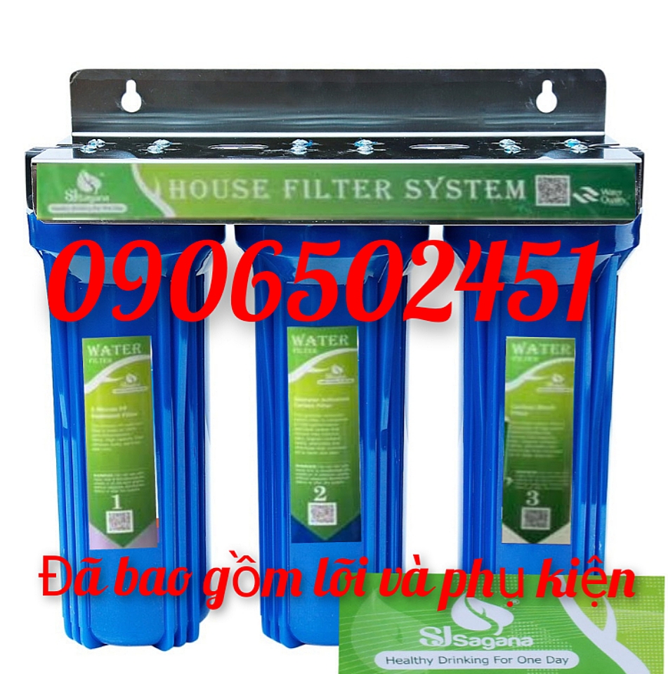 [HCM]Bộ lọc nước sinh hoạt - bộ lọc thô đầu nguồn 3 cấp ly 10 inch chuẩn dùng cho gia đình