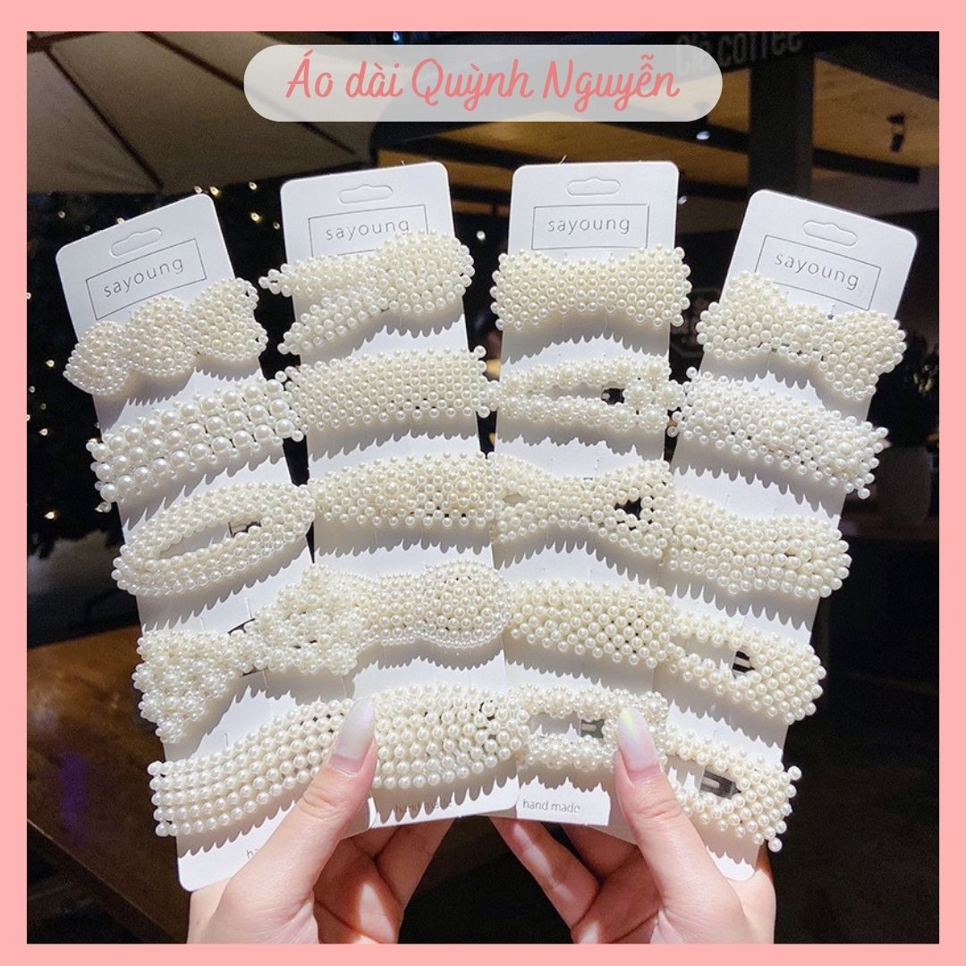 Kẹp tóc, kẹp tóc nữ phong cách hàn quốc set kẹp tóc ngọc trai