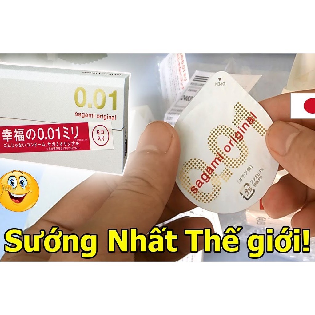 BCS Sagami 0.01 Nhật Bản Hộp 5 Chiếc Che Tên Sản Phẩm