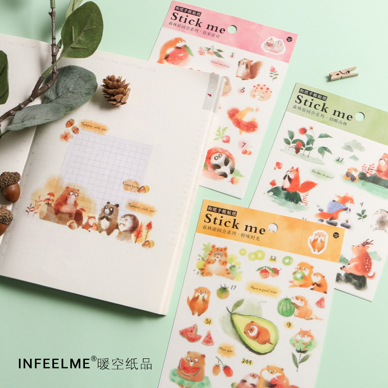 Sticker (hình dán) RỪNG DIỆU KỲ nông trại mây trang trí sổ, album, nhật ký, lưu bút