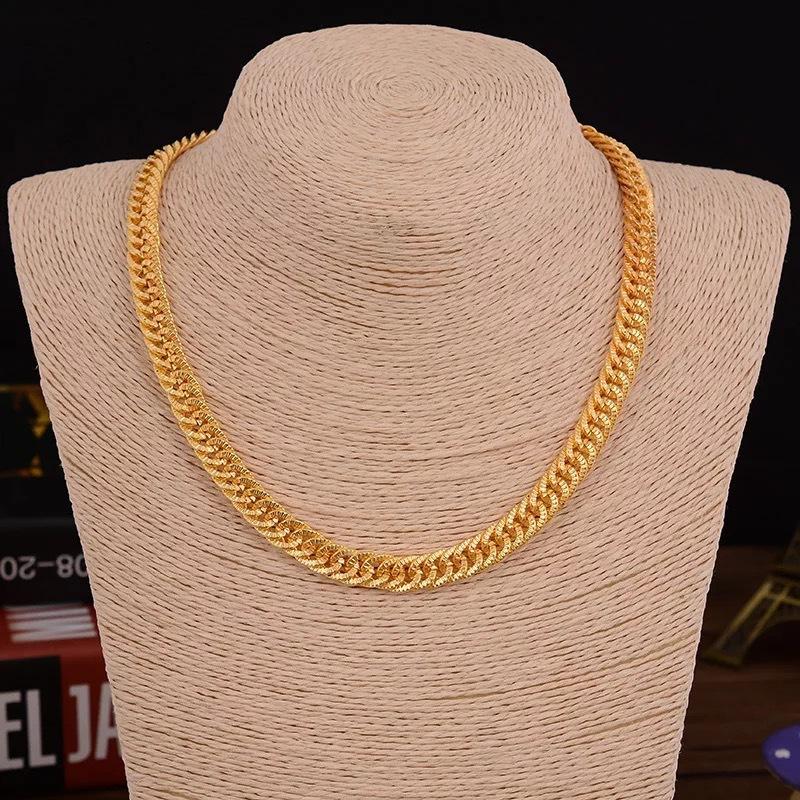 Dây chuyền mạ vàng 18k nam dẹt to