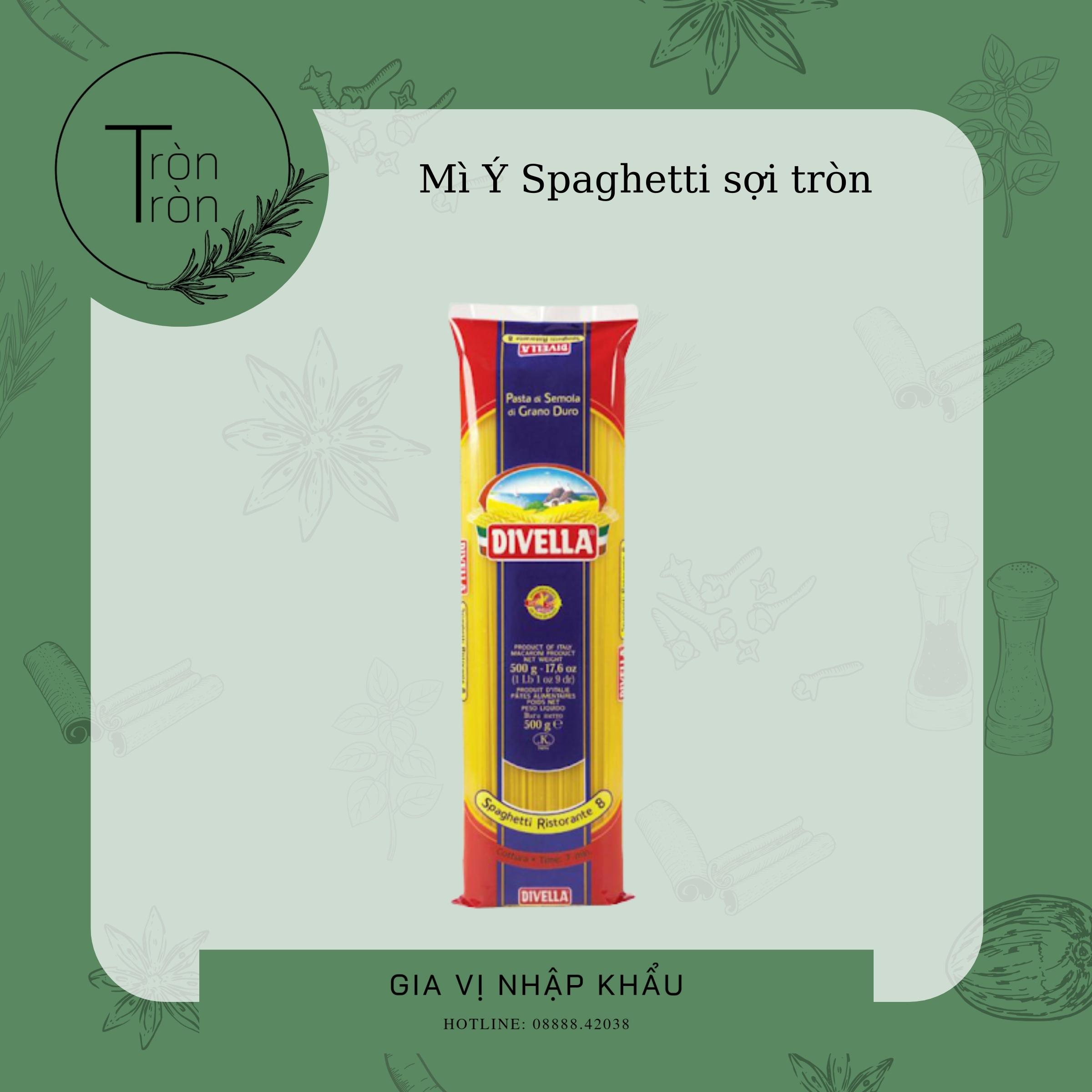 DIVELLA Mì Ý Spaghetti sợi tròn (số 8) - 500g