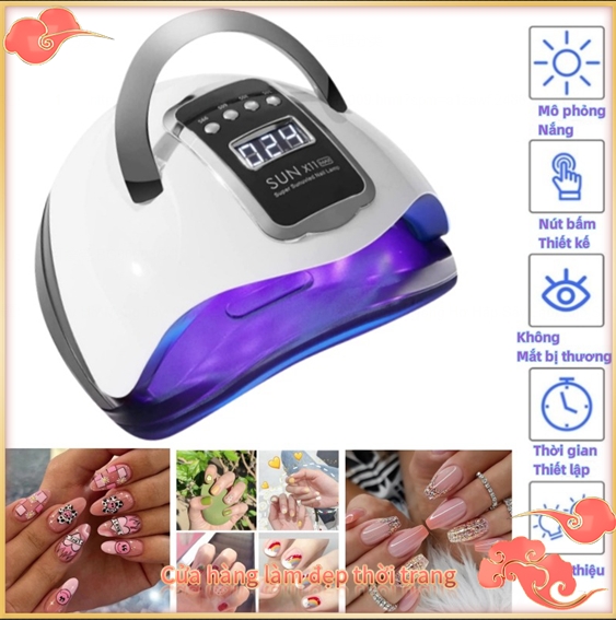 Máy hơ móng tay, 66 cái led đèn móng tay 280w máy hong hơ hấp sấy làm khô sơn gel móng tay chân - phụ kiện làm nail mini chính hãng sun x11 max
