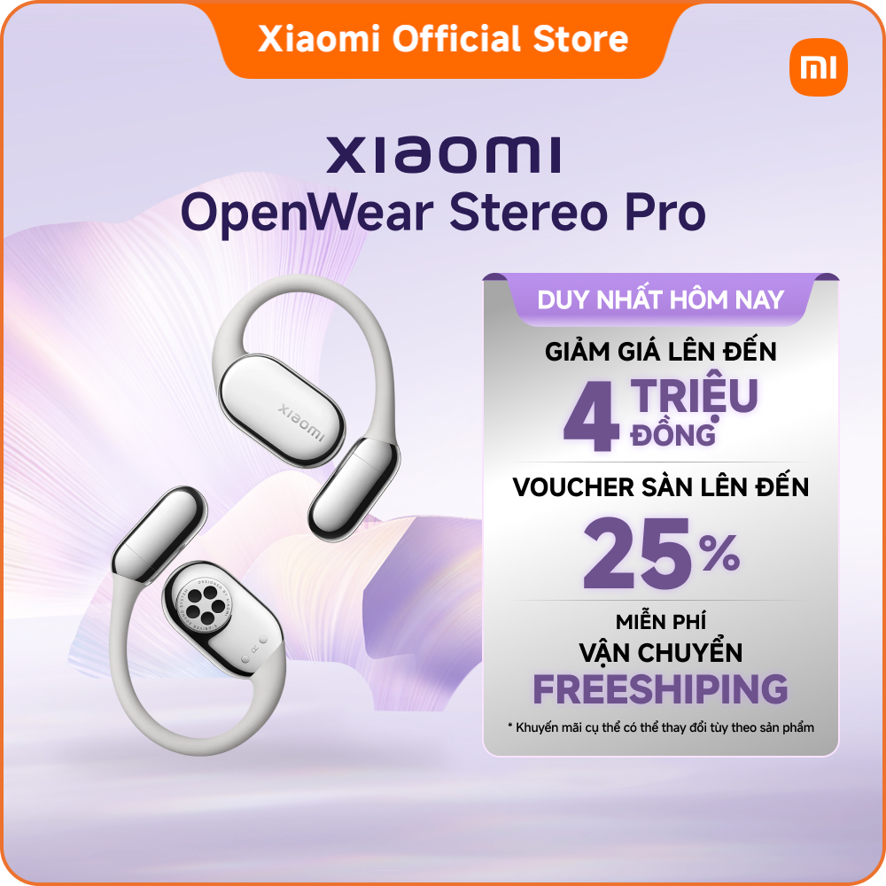 Xiaomi OpenWear Stereo Pro | Vừa vặn ôm sát, thoải mái cả ngày | Âm thanh chuyên nghiệp từ nhiều driver cân bằng điện | Chống rò âm vượt trội,  giữ trọn âm thanh cho riêng bạn | Tích hợp ghi âm chuyên nghiệp