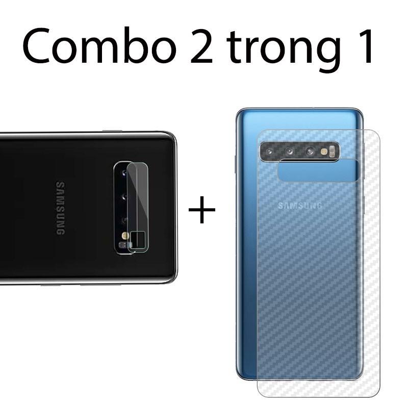 [HCM]Combo 2 decal vân carbon Samsung S10 S10+ và 4 miếng dán camera