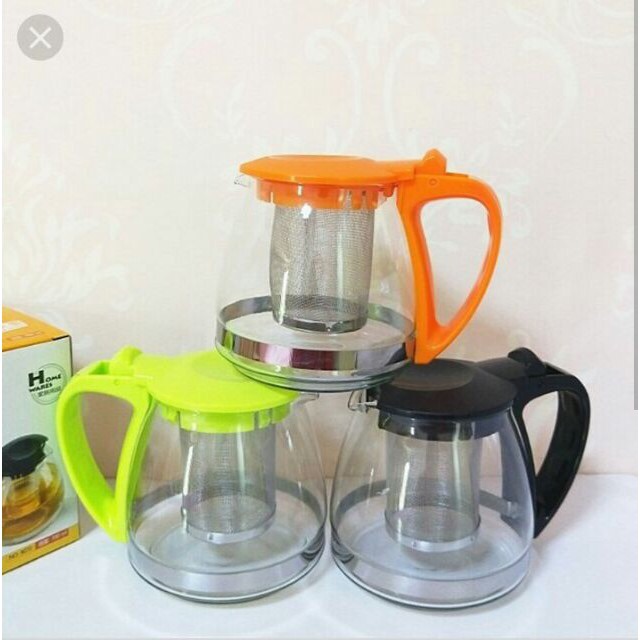 Bình trà lọc thủy tinh cao cấp 700ml, 1300ml nhiều màu