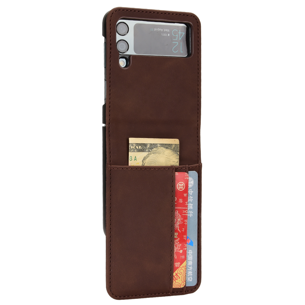 Ndnewcard Bao da đựng điện thoại dạng ví cho Samsung Galaxy Z Flip 4 5g FLIP4 Flip 3 flipp3 Bao Thời Trang Chống rơi giao hàng miễn phí