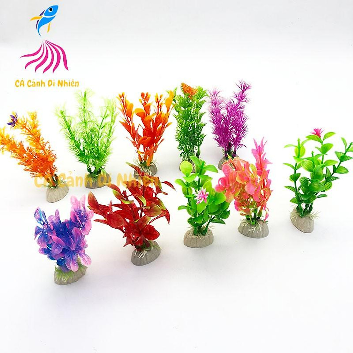 Mô hình cây rong nhựa trang trí hồ cá cảnh size 12CM đủ mẫu