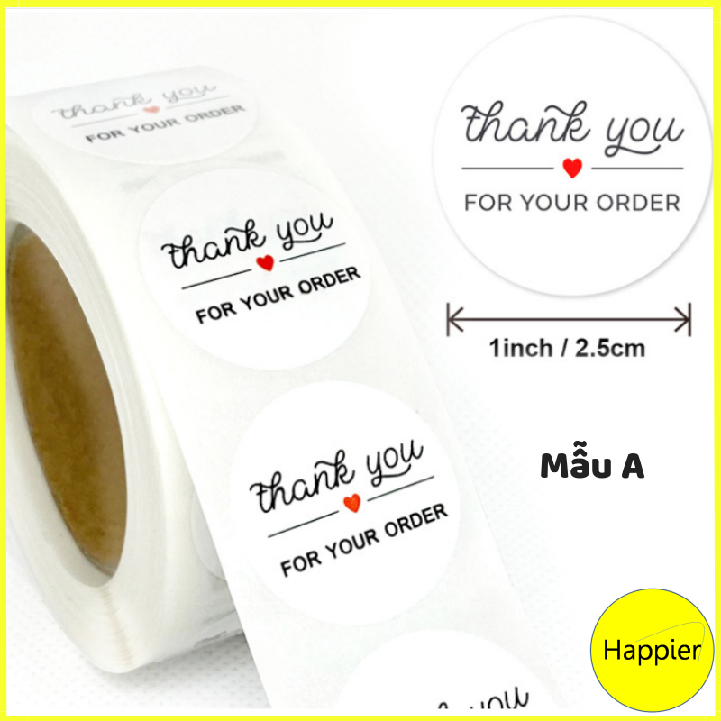 [HCM]Tem Dán Thank You 1 Cuộn 500 Miếng