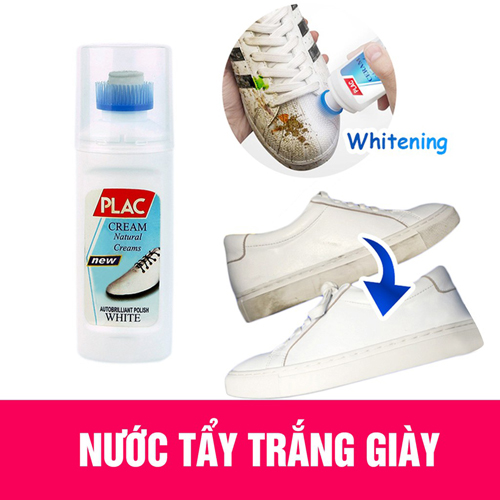 Nước vệ sinh giày dép, túi xách Plac kèm đầu cọ 100ml - dung dịch vệ sinh giày, nước rửa giày
