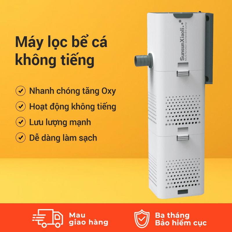 Máy Lọc Nước Bể Cá 4 Trong 1 Có Khóa siêu cao Máy lọc bơm oxy 4 trong 1 cho bể cá máy lọc nước