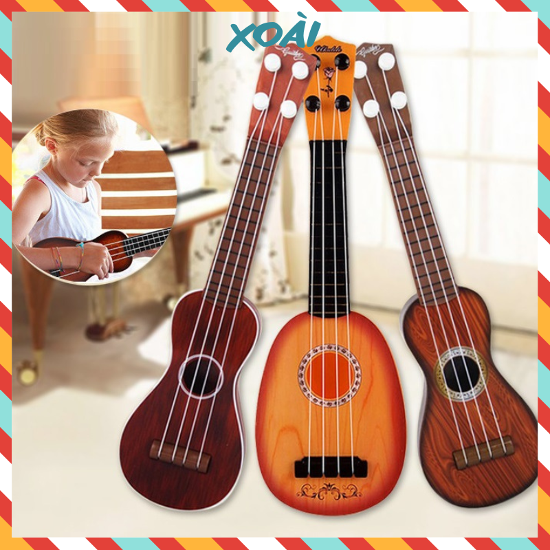 Đồ chơi trẻ em, Đàn Guitar, Ukulele mini, Ghita 4 dây cho bé cực đáng yêu