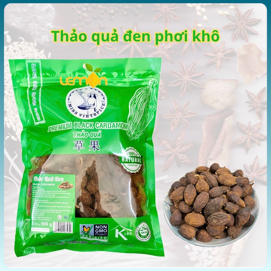 Thảo quả đen loại 1 - Thảo quả, sa nhân khô thơm dùng nấu phở, nấu lẩu, ngâm gà ủ muối, mai quế lộ, gia vị món Trung