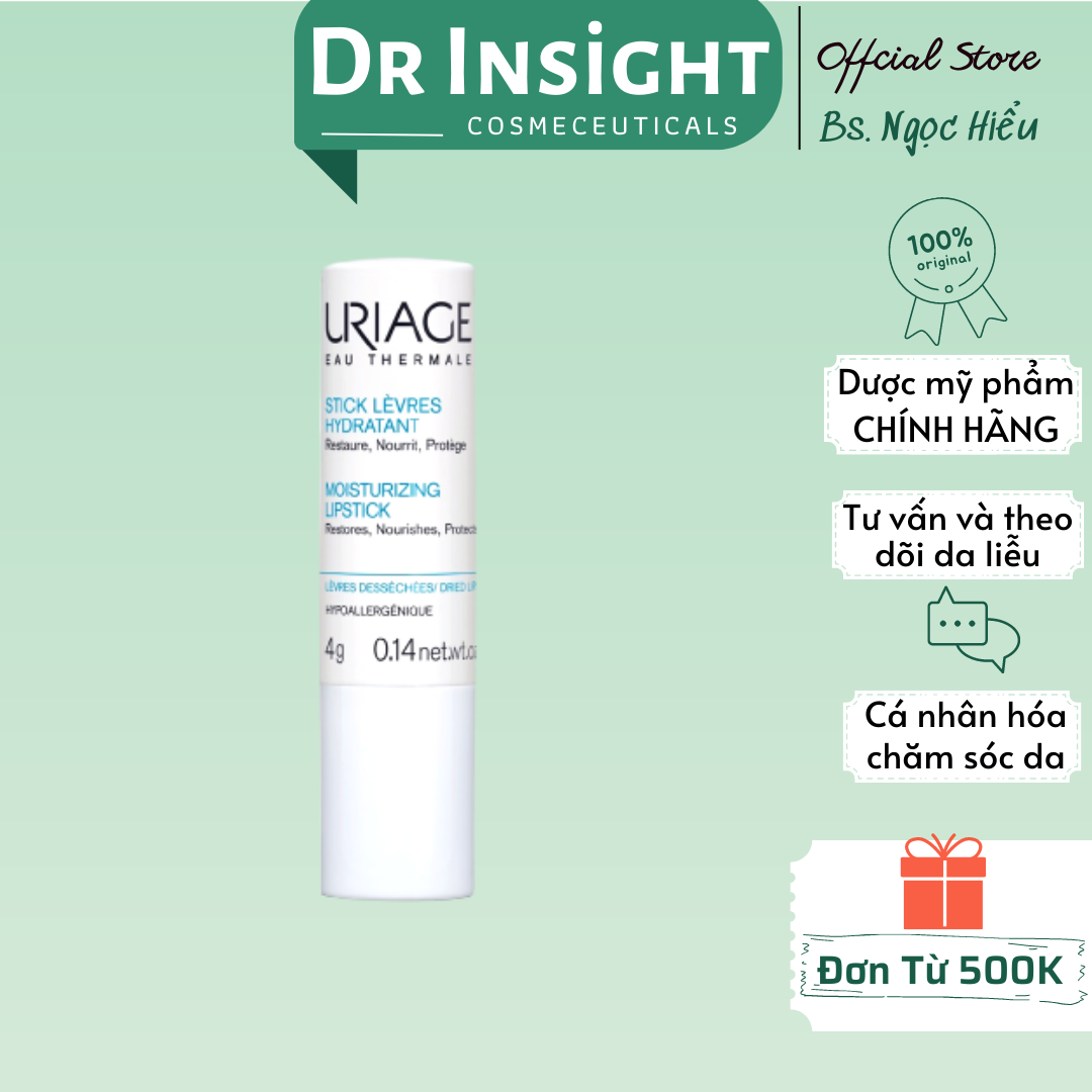 Son dưỡng môi Uriage dạng thỏi Stick Levres Hydratant 4g - Chính hãng - Dr InSight