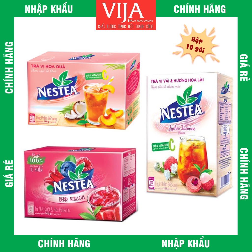 Trà Việt Quất Và Hoa Atiso Đỏ/ Trà Vải & Hoa Lài/ Hoa Quả Nestea Hộp 10 Gói x 14g 5.0