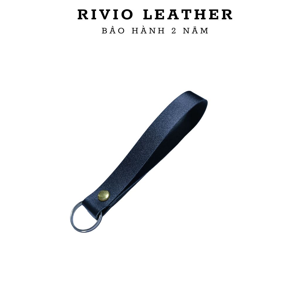 Móc khóa da bò thật khắc tên theo yêu cầu rivio leather
