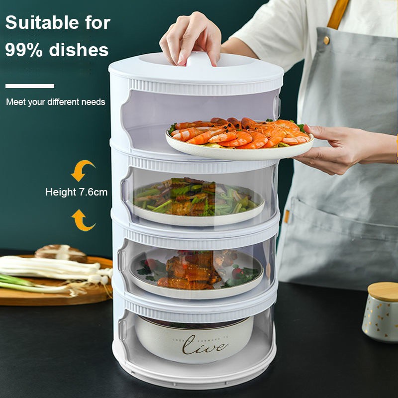 Lồng bàn giữ nhiệt đậy thức ăn 5 tầng thông minh , lồng bàn nhiều tầng sạch sẽ chống ruồi muỗi bụi bặm mới nhất