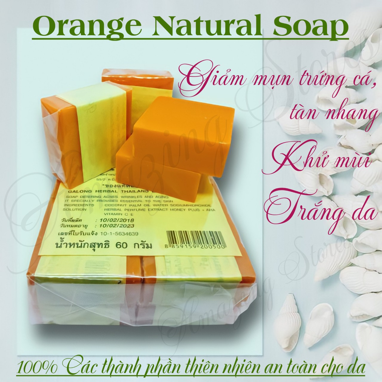 (Lốc 12 Soap) Xà Phòng CAM NGHỆ Thái Lan