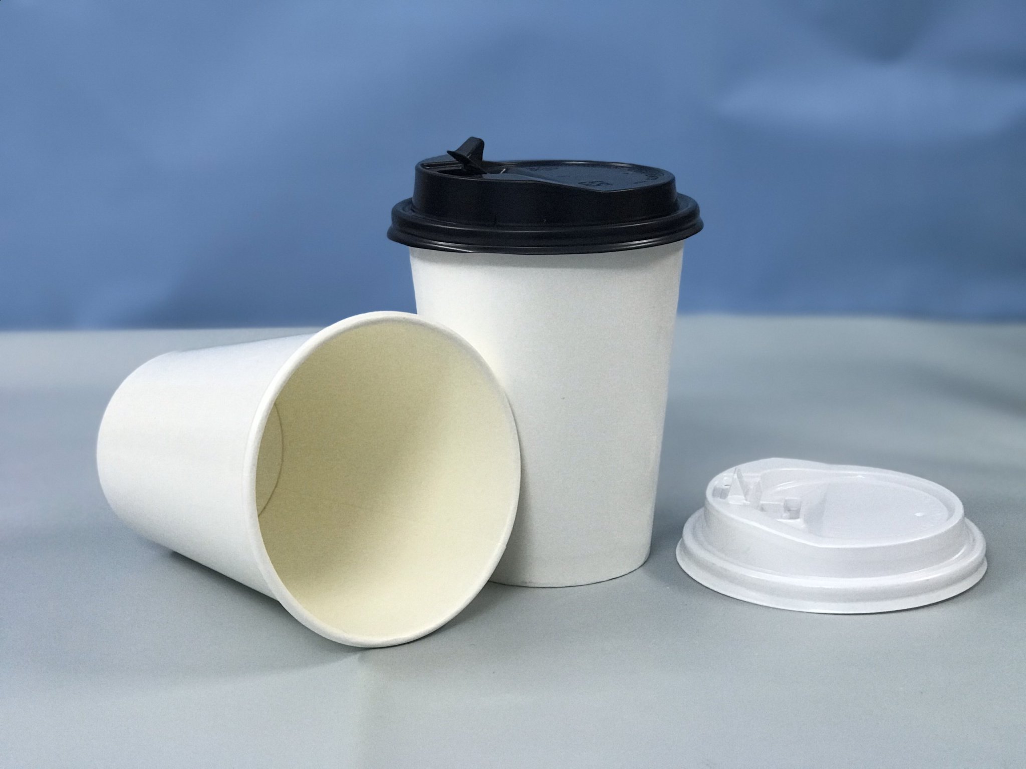 Ly giấy có nắp 280ml Set 50 cái - Cốc giấy đựng Cafe mang về - Cốc giấy cao cấp