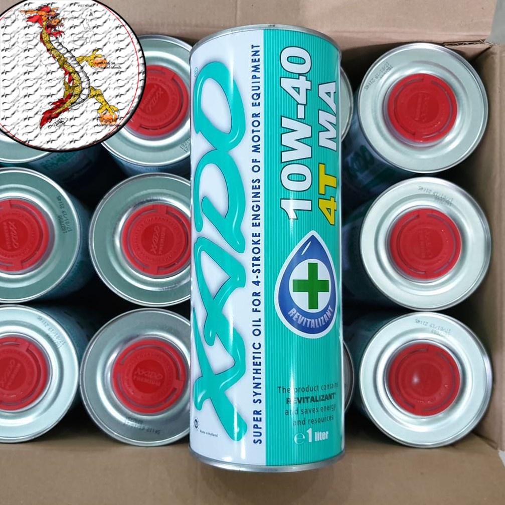 Nhớt xado atomic 10w40 4t ma - nhớt xe số xe côn tay xado 10w40 chứa các nguyên tử phục hồi động cơ lon 1l