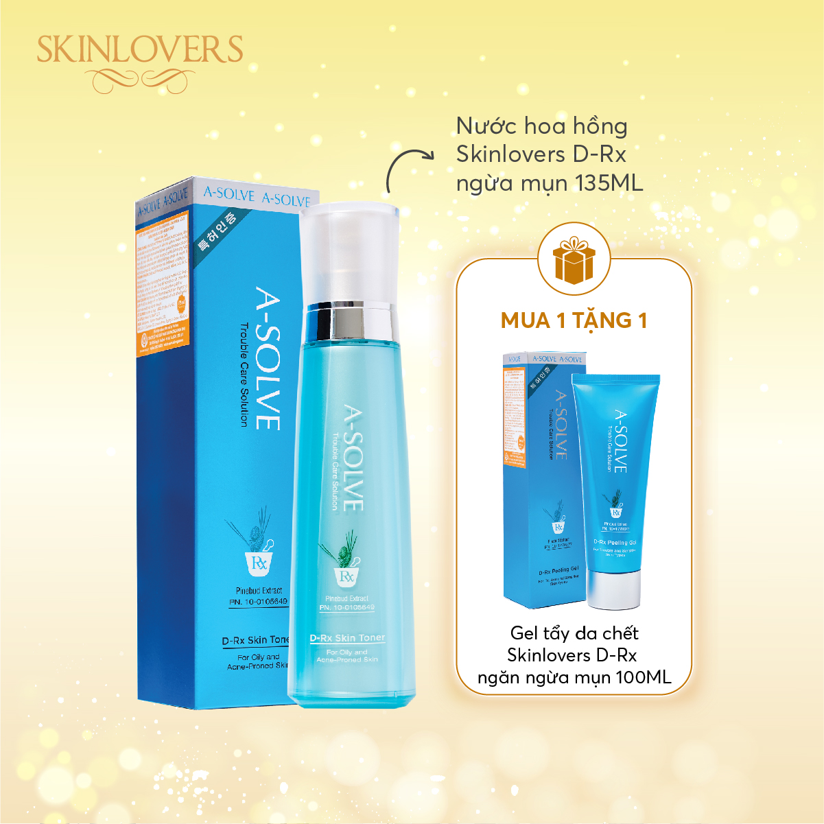 Nước hoa hồng Skinlovers D-Rx ngừa mụn 135ML