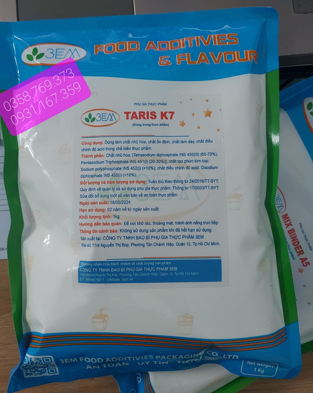 Phụ gia tạo giòn dai cho chả lụa, xúc xích TARIS K7 (Đức)/ Thực phẩm an toàn