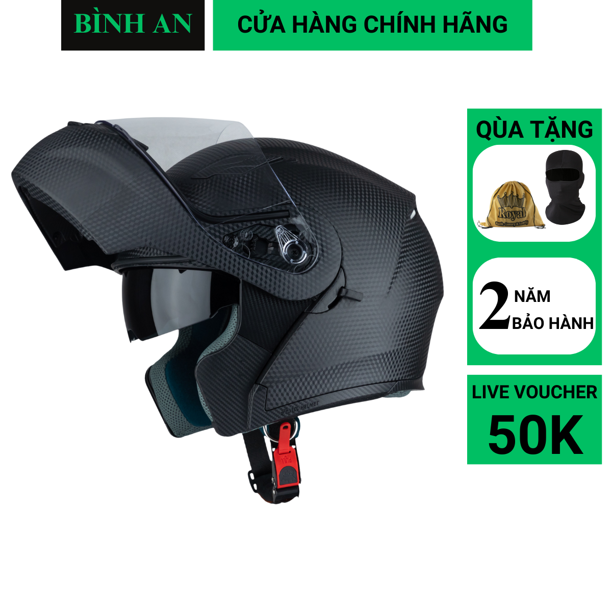 Mũ bảo hiểm fullface 2 kính lật cằm nón bảo hiểm royal 139 lật cằm chính hãng