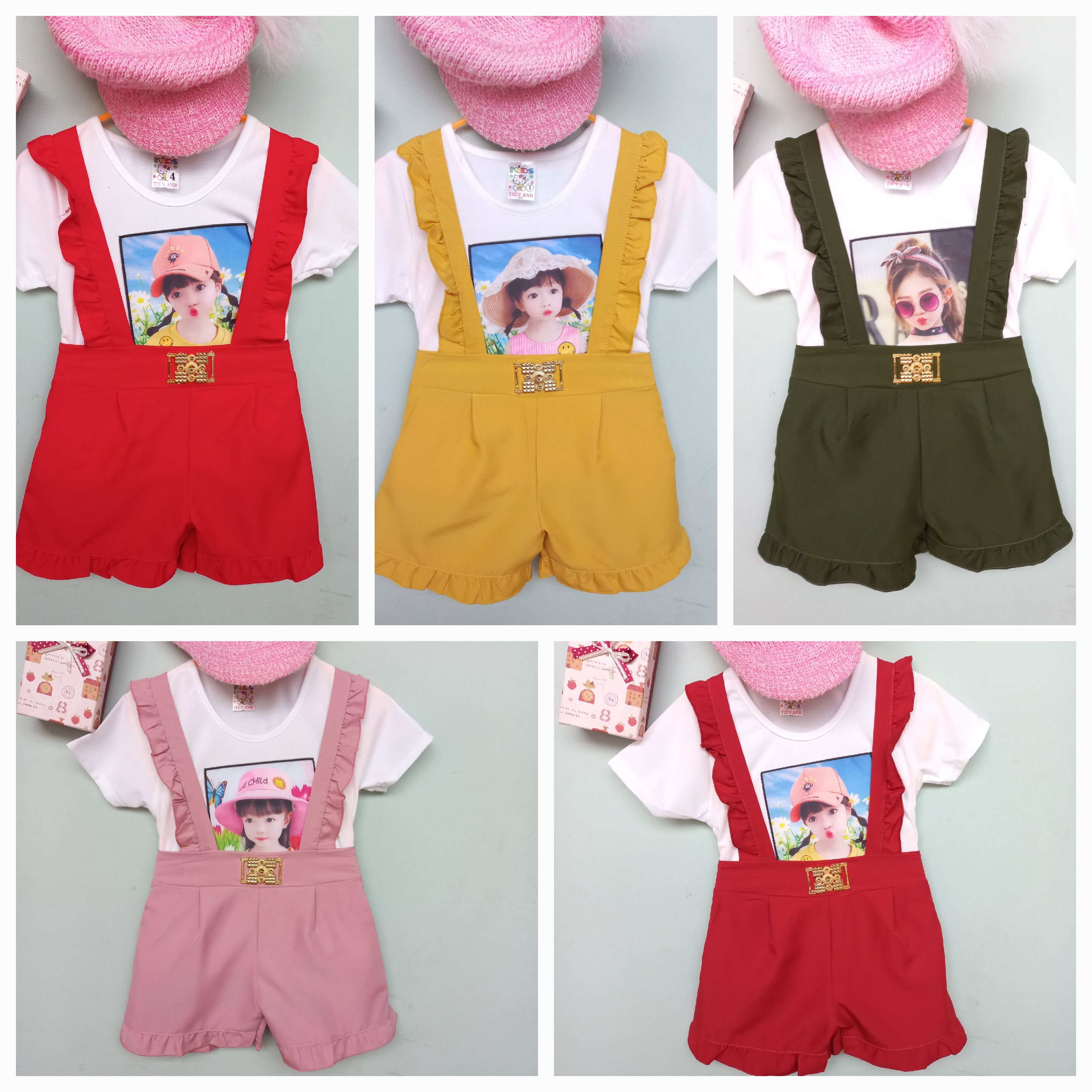 Đầm yếm bé gái 6-18kg, quần áo cho bé, bộ váy yếm, set váy yếm, quần áo trẻ em