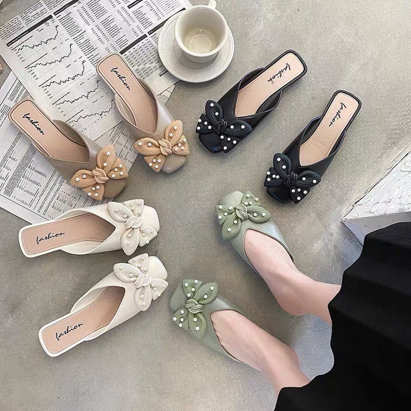 Sục nơ đính ngọc trai Sục nơ thời trang nữ Sục nơ siêu mềm