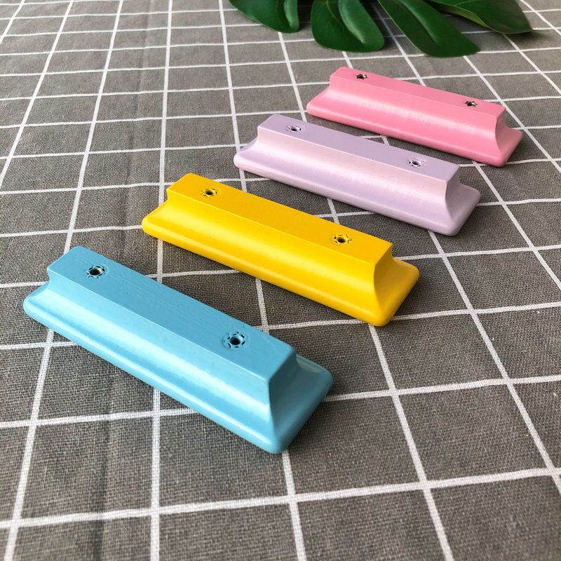 Cửa Tủ Phòng Trẻ Em Tay Nắm Bằng Gỗ Rắn Ngăn Kéo Tủ Gỗ Tay Nắm Màu Hồng Xanh Trắng Tủ Quần Áo Màu Tủ