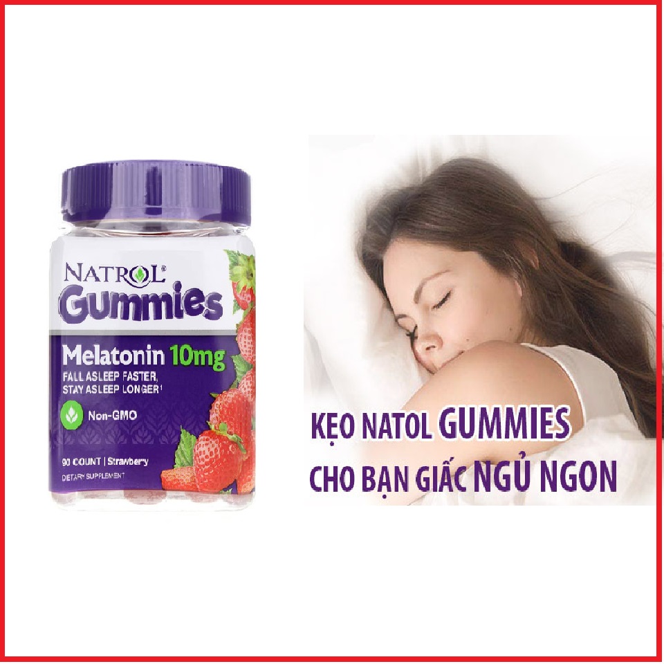 [HCM][90 VIÊN] Kẹo ngủ Natrol Melatonin Gummies 10mg
