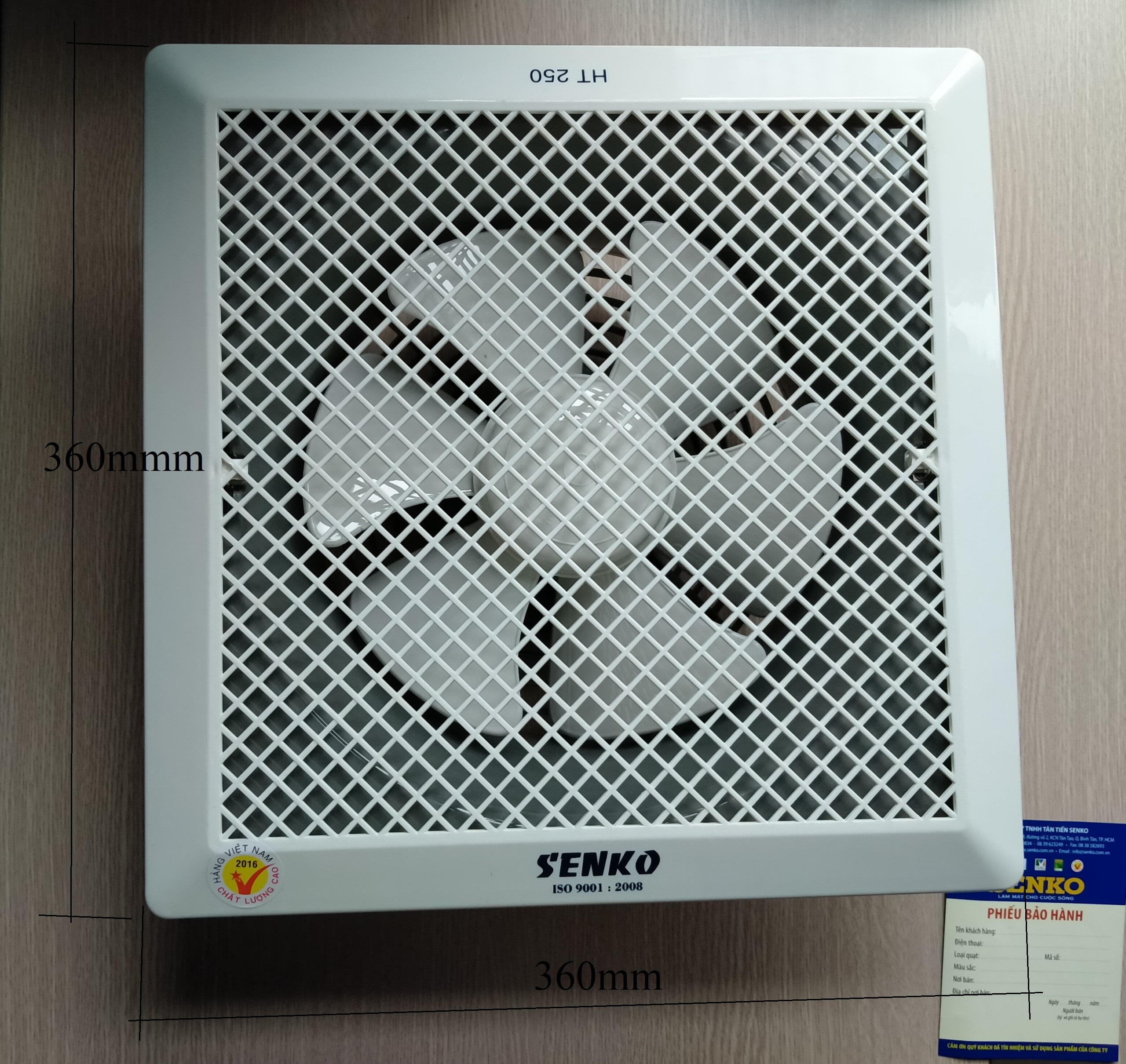 Quạt Hút Âm Trần HT250 - 36x36x13cm - Senko