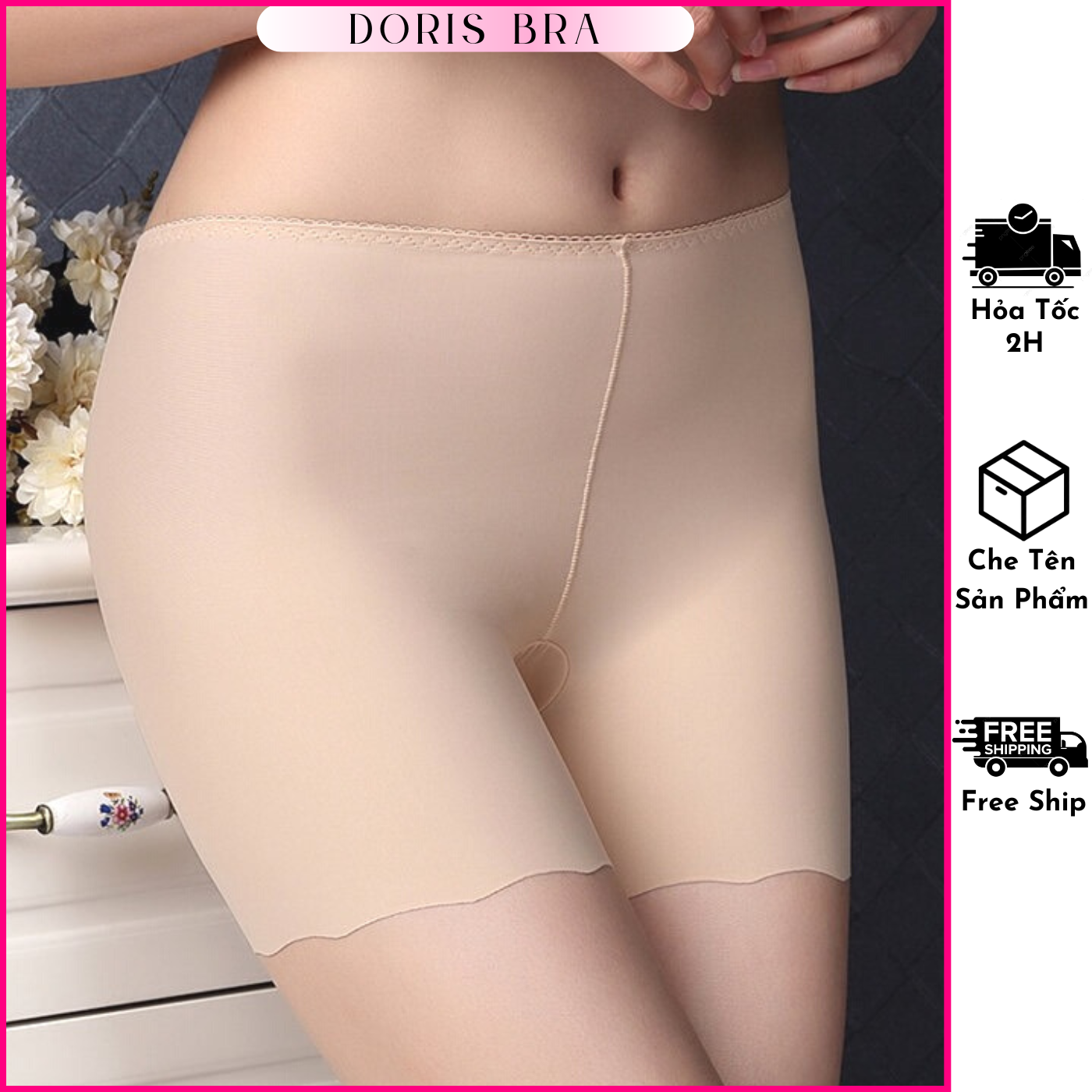 Quần lót nữ, quần lót mặc váy su lụa chống cuộn, quần lót nữ đùi Doris.fashion