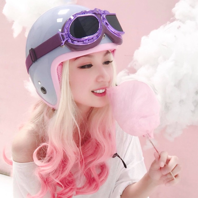 Mũ bảo hiểm Raws Lolipop Tím Hồng bóng - Arrow Shop