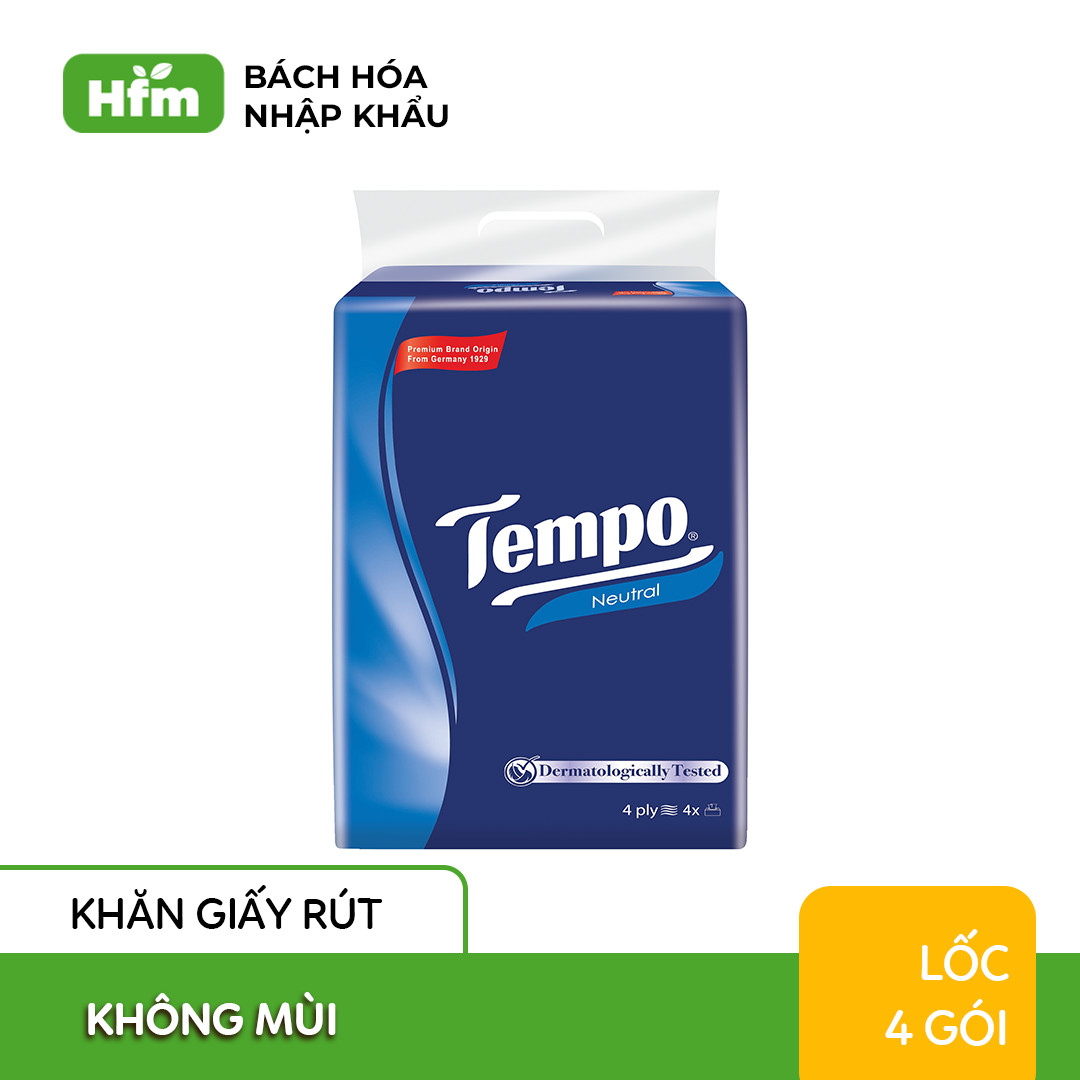 Khăn Giấy Tempo Softpack Neutral 90 Miếng (Lốc 4 gói) - Thương Kiệu Đức