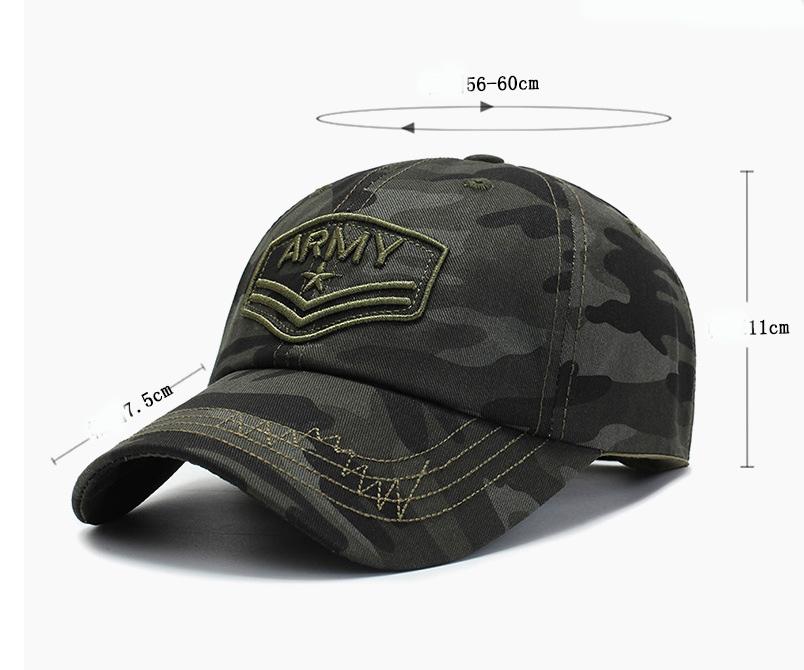 Nón kết  thêu Army màu rằn ri, họa tiết rừng mũ lưỡi trai camo camouflage