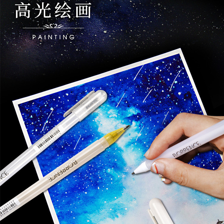 Bút gel nước borrence ngòi 0.8mm qnshop handmade