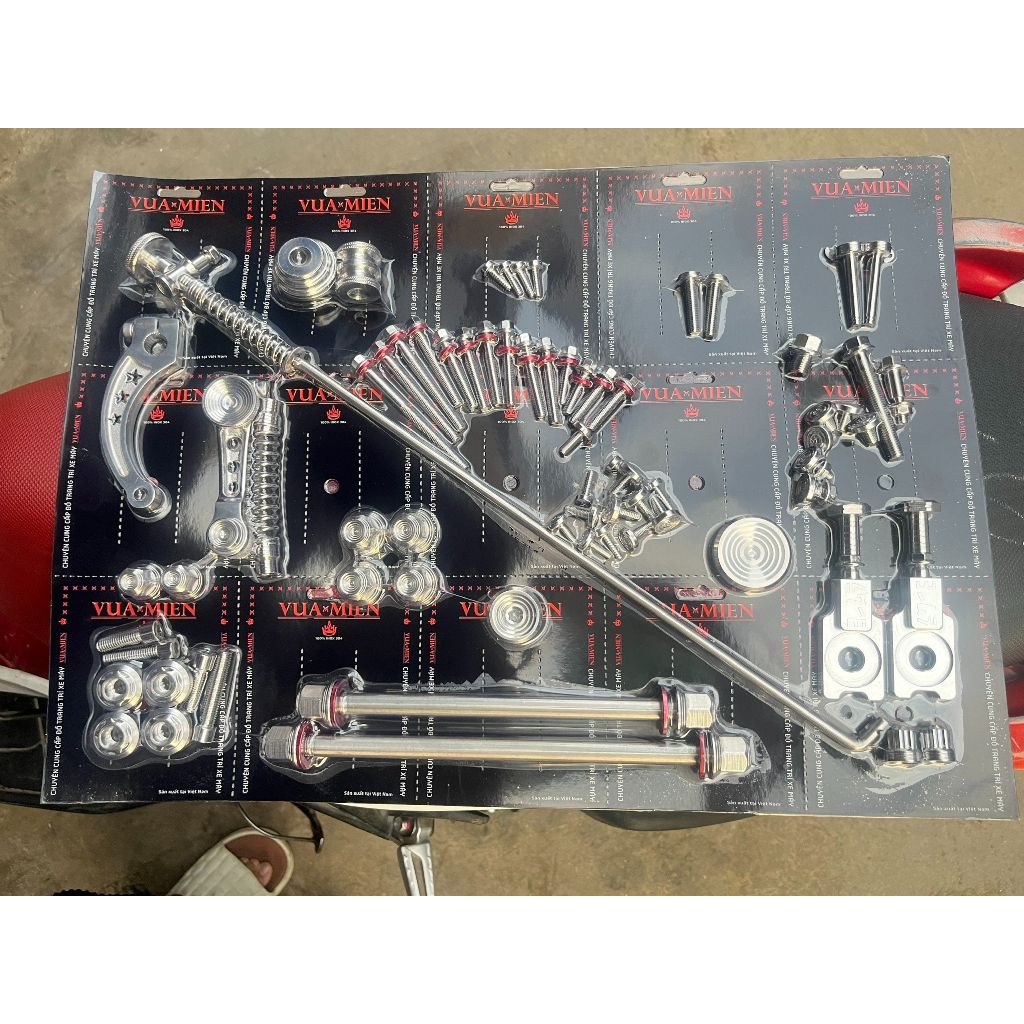  Ốc Salaya Combo Full xe + chống nghiêng + pad má đùm inox 304 cho mọi dòng xe   Tặng tay thắng Xiken Salaya   