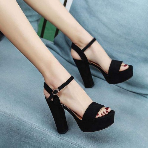 Giày cao gót big sỉz đúp mũi 40 41 42 43 đế vuông 10 cm size lớn quai ngang