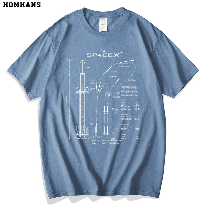 Spacex Starship Blueprint T Shirt Men 100 Cotton Fun T-shirts O Neck Tees Short Sleeve Clothing 4xl 5xl - T-shirts - AliExpress