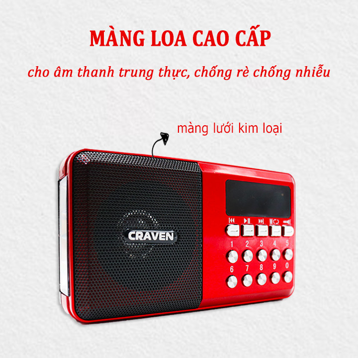 máy nghe đài fm, kinh phật, nhạc từ thẻ nhớ usb, có đèn pin - cr65 5 máy nghe đài fm, kinh phật, nhạc từ thẻ nhớ usb, có đèn pin - cr65 5