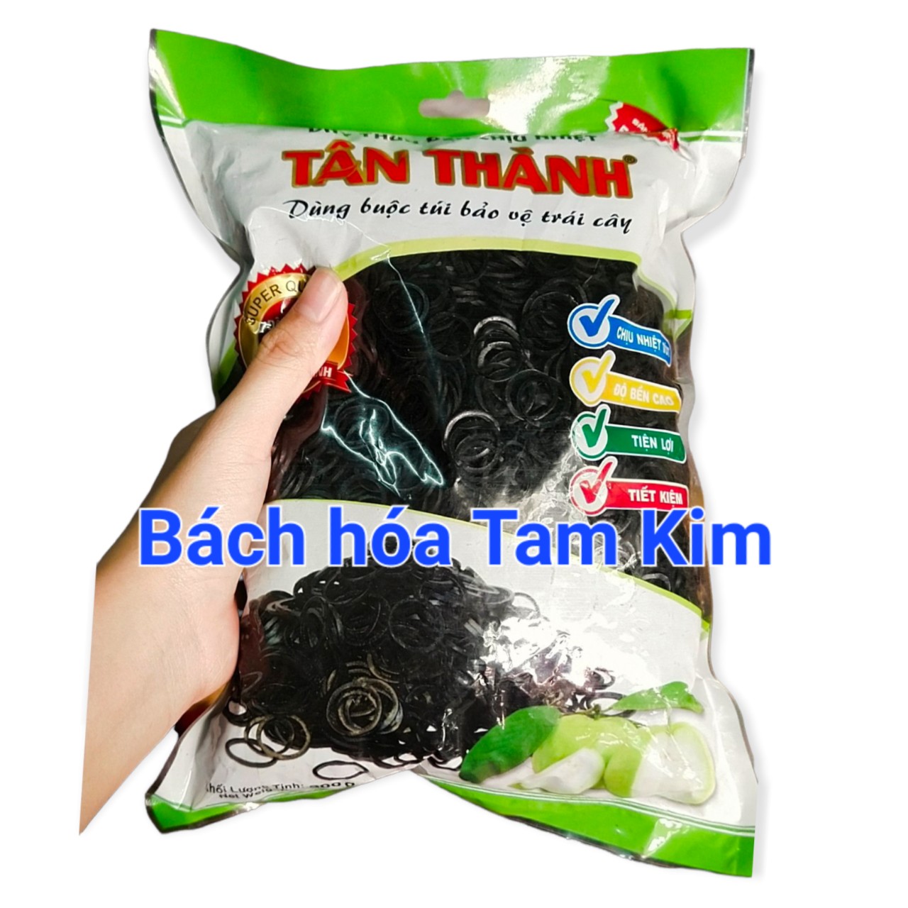 Bịch 500g Dây thun ĐEN , dây chun đen buộc túi bọc ổi và trái cây