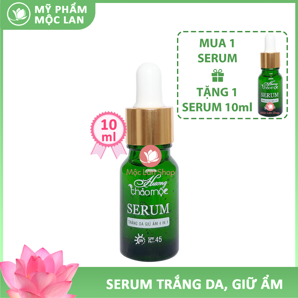Serum trắng da dưỡng ẩm se khít lỗ chân lông chống nắng SPF 45 - Serum Hương Thảo Mộc chiết xuất tinh chất vàng 10ml - Mỹ phẩm Mộc Lan